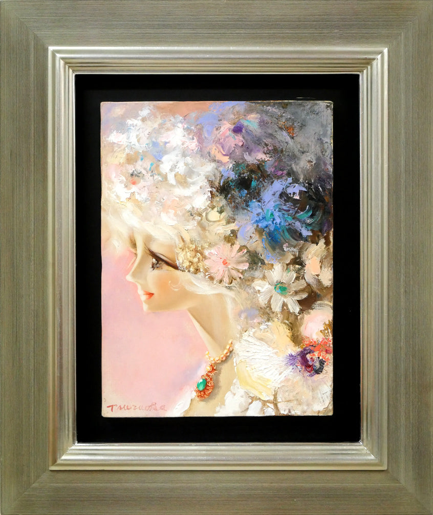 井上 司「緑陰」油彩画 F6