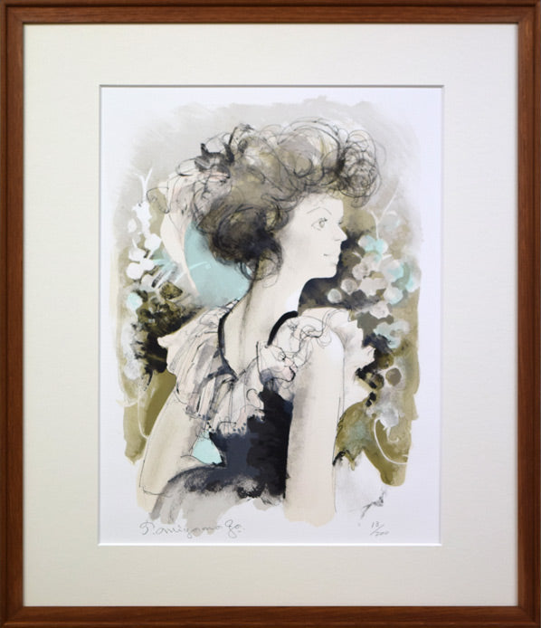 宮永岳彦「女性像」リトグラフ 絵画買取・販売の小竹美術