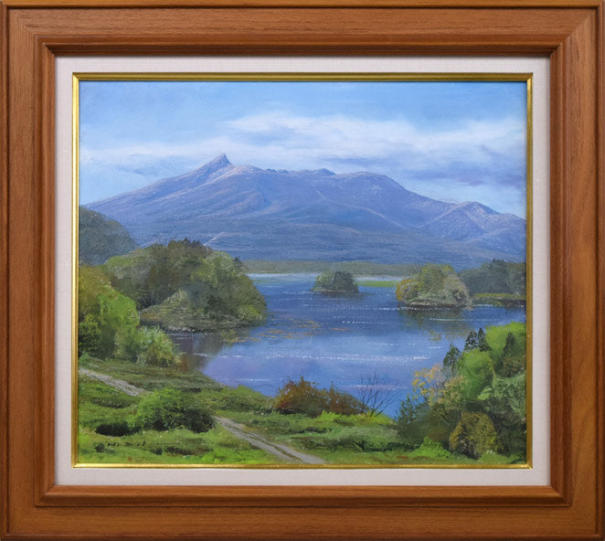 佐田光「大沼と駒ヶ岳（函館）」油絵・F10号 絵画買取・販売の小竹美術