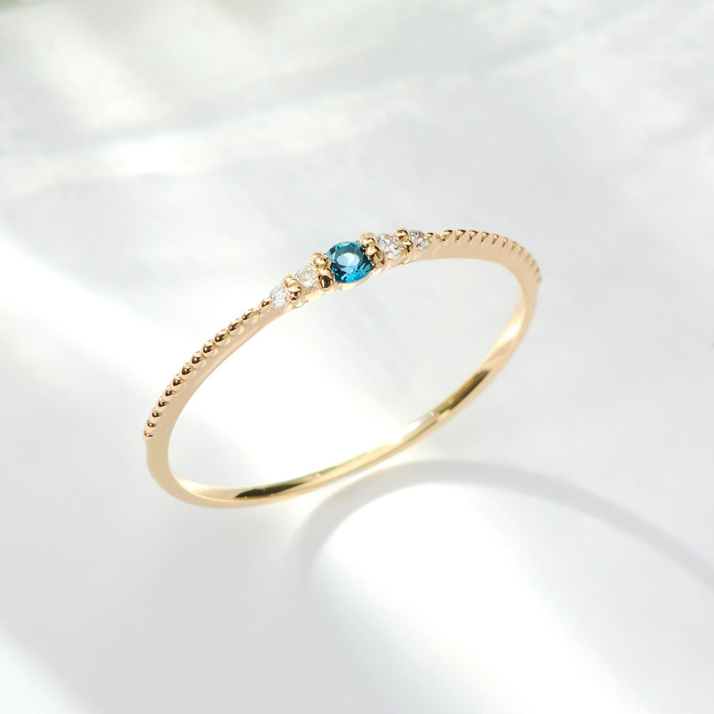 K10 誕生石 ミルデザインリング（11月：ロンドンブルートパーズ）｜36