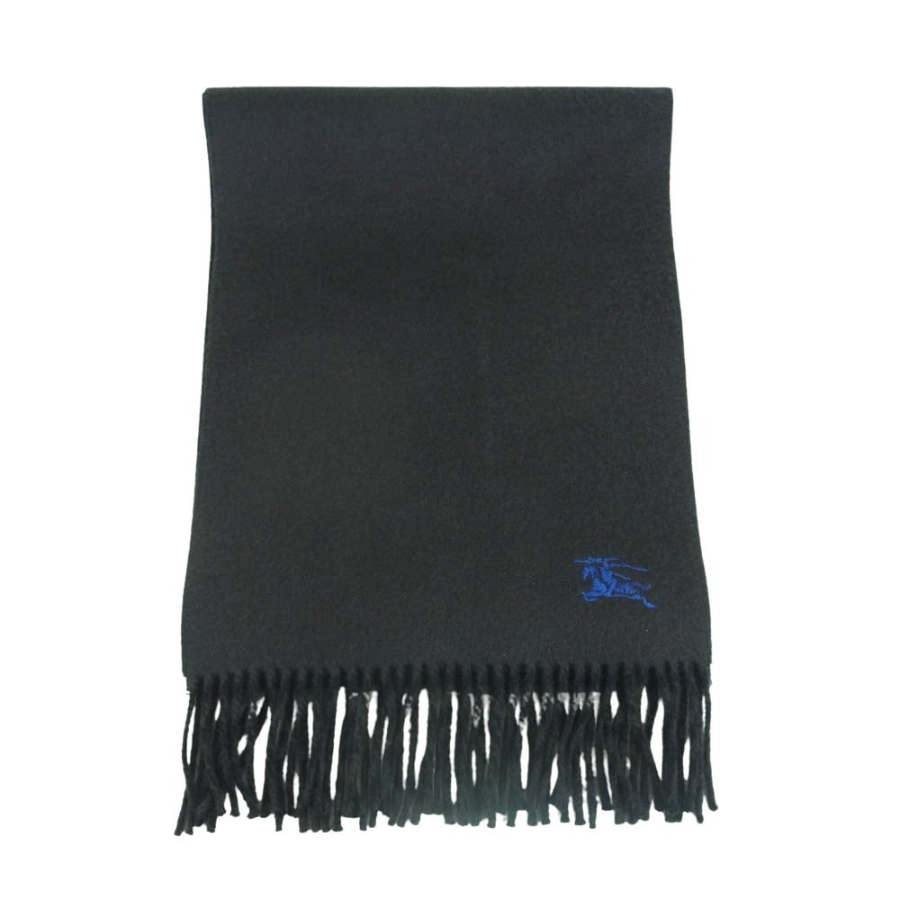 BURBERRY バーバリー カシミヤ カシミア100％ ロゴ刺繍 フリンジ