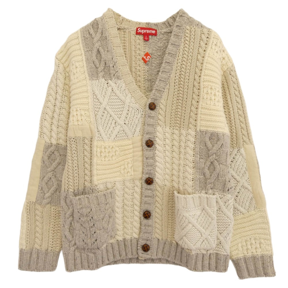 Supreme シュプリーム 23AW patchwork cable knit cardigan パッチ