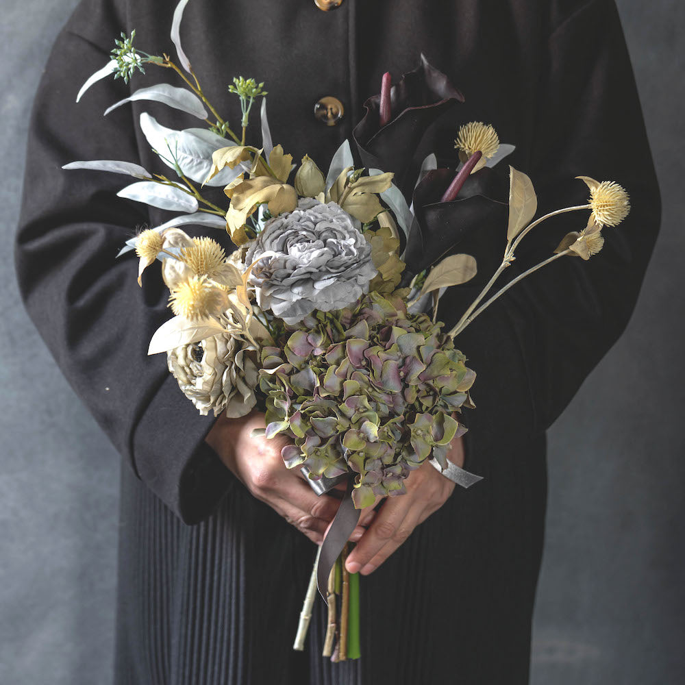 アーティフィシャルフラワー くすみカラーの大人お洒落ブーケ