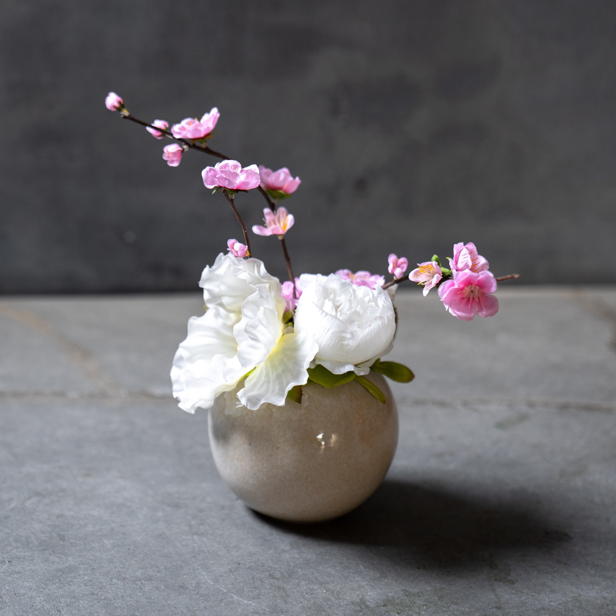 桃の花アーティフィシャルフラワーアレンジメント