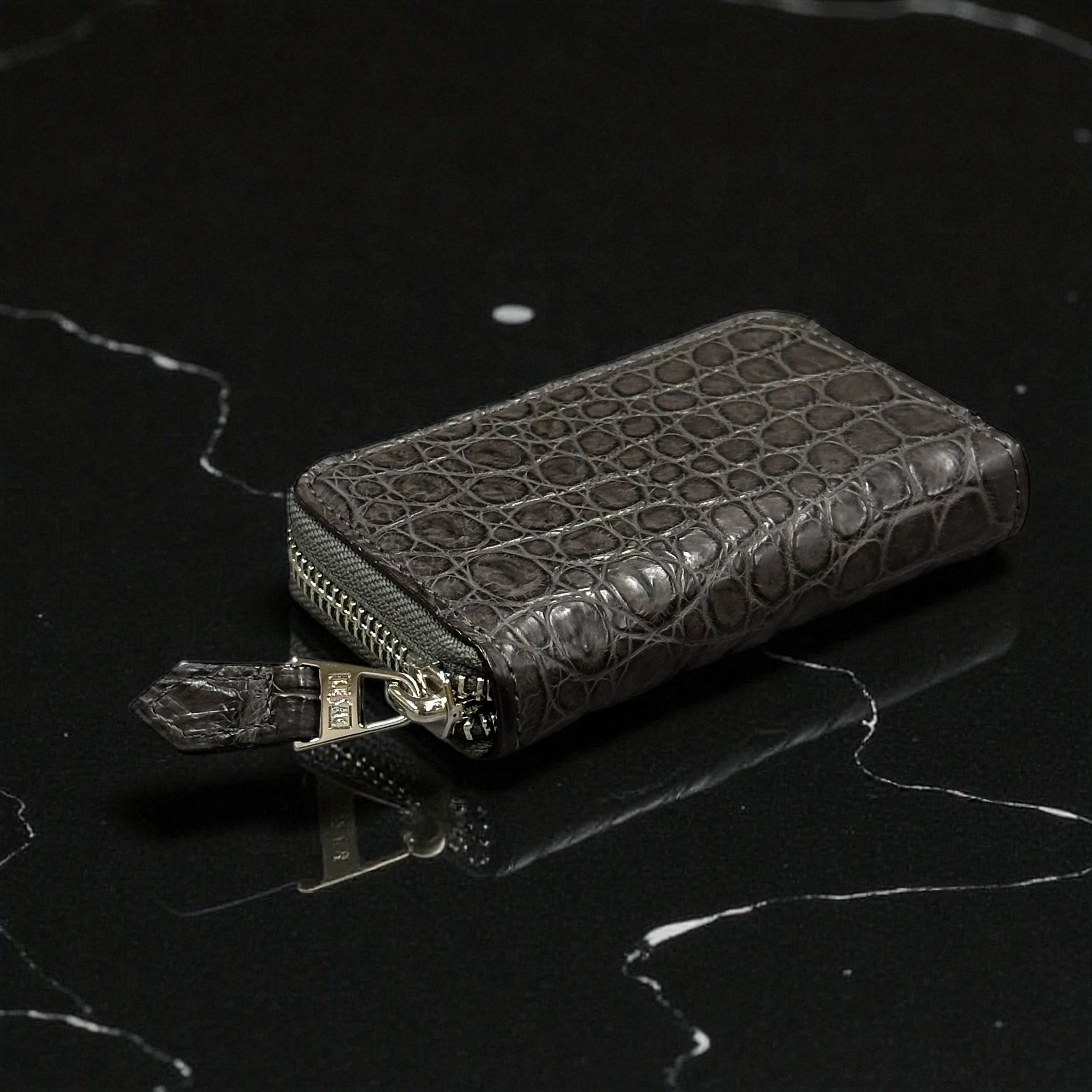 クロコダイル小銭入れ ラウンドファスナー メンズ レディース 本革