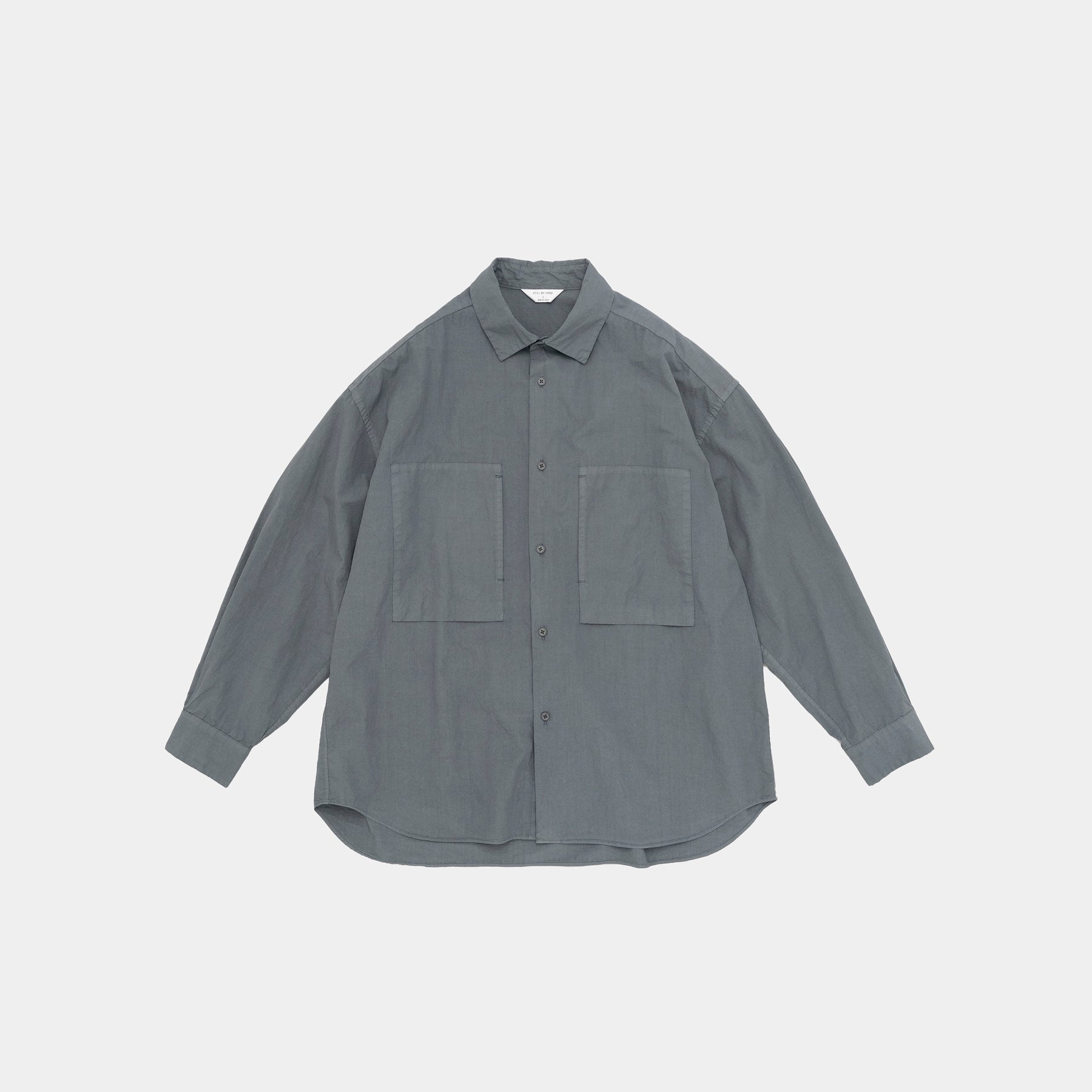 STILL BY HAND Garment Dye Over Shirt | Blue Grey LEO BOUTIQUE