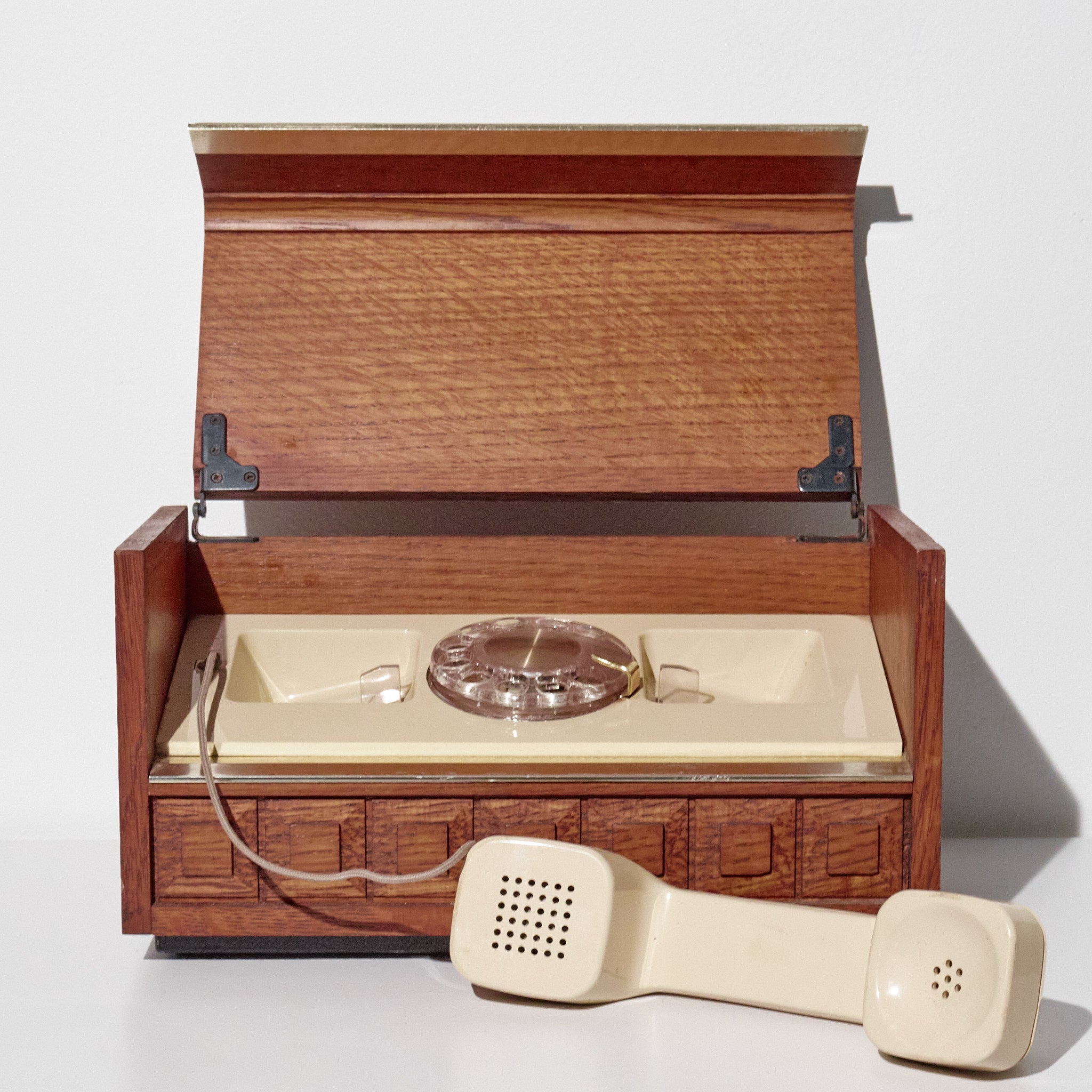 Vintage Western Electric Wood Box Executive Desk Stowaway Rotary