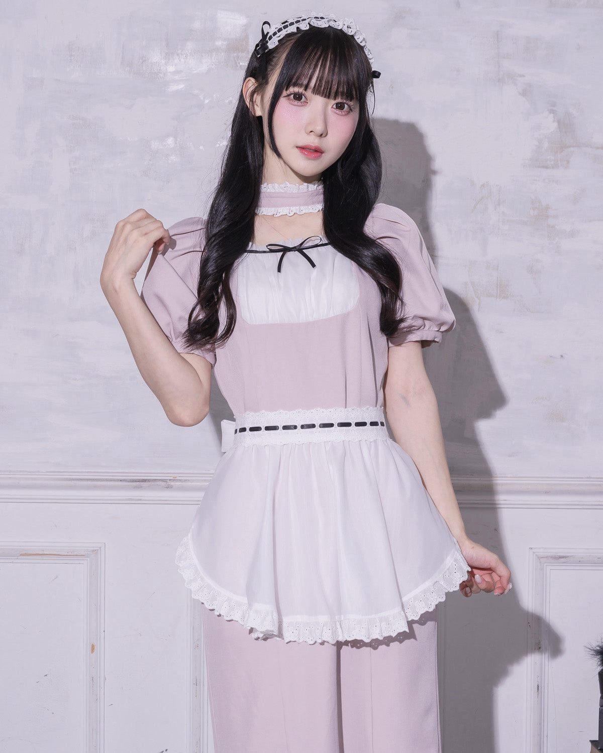 チョーカーフリルロングカフェワンピース – pium