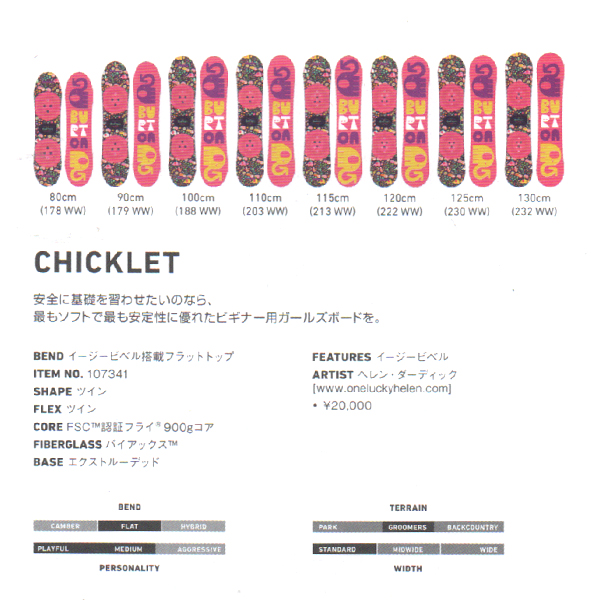 BURTON 2018 model CHICKLET 子供用スノーボード | プロボードショップ