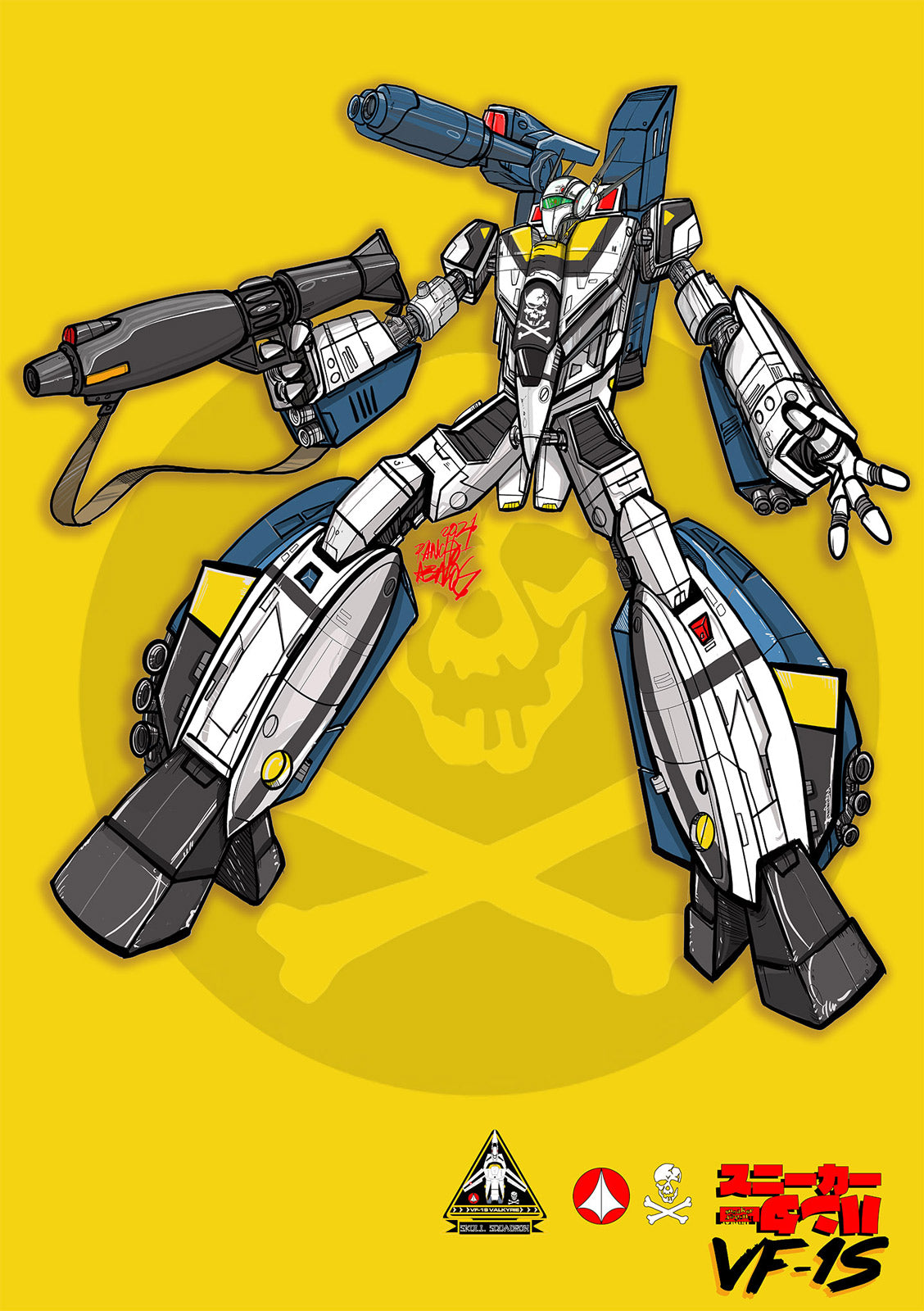 Macross: Skull Leader Roy Focker Print – panchoabalos