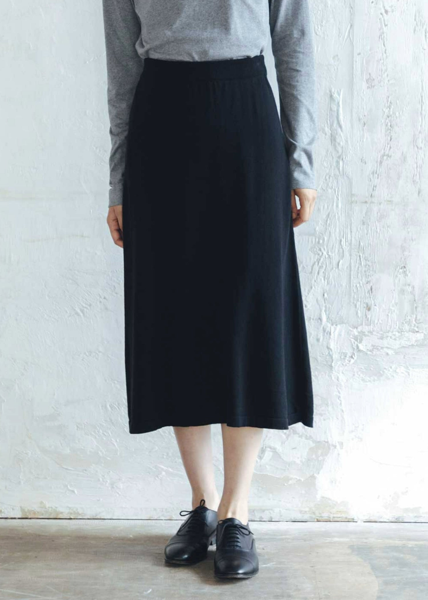 オーガニックコットンニットAラインスカート
