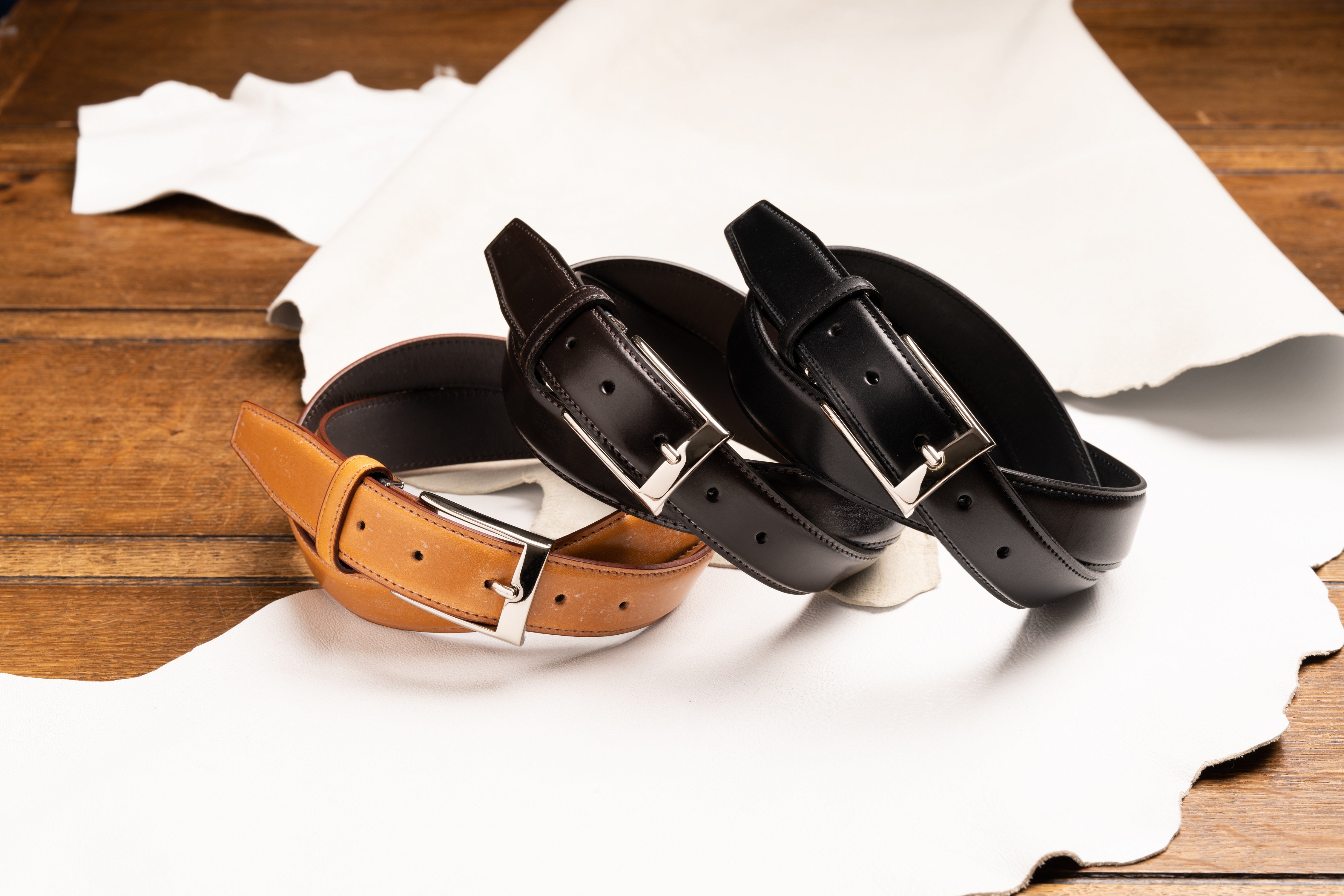 日本製レザーベルト30㎜ブライドルレザー イタリアン レザー ベルト