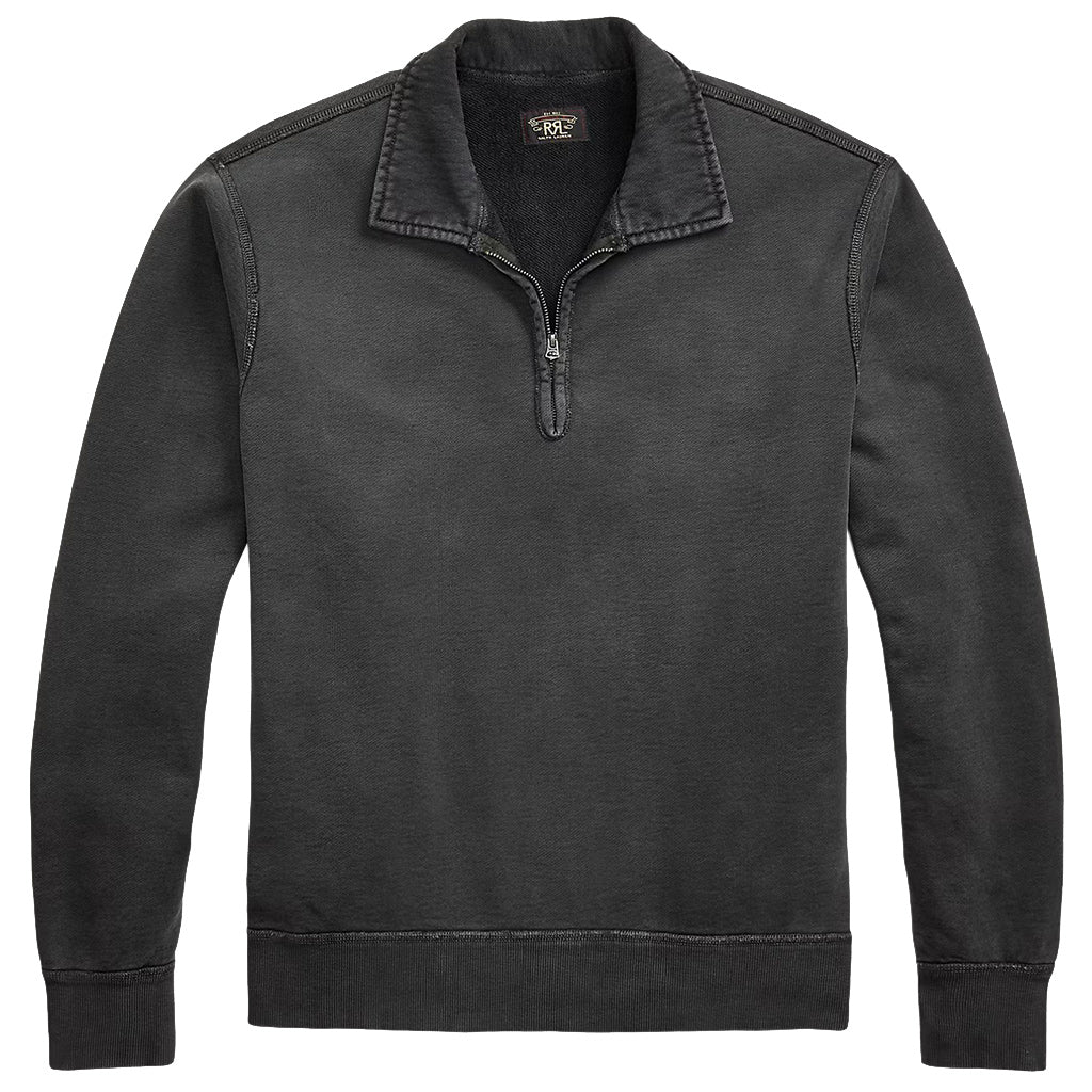 Double RL : FRENCH TERRY QUARTER ZIP PULLOVER (BLACK) – Reggieshop