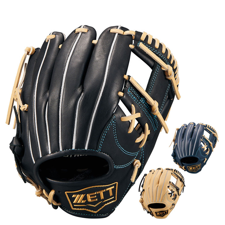 MAKOTO 硬式野球グローブ 黒/紫 硬式グローブ（色：パープル系