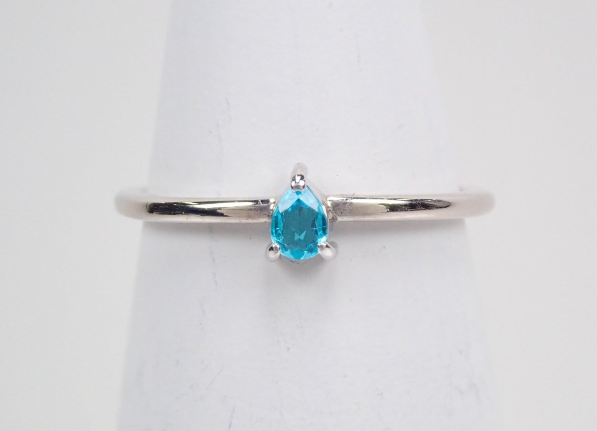 Pt900ブラジル産パライバトルマリンピンキーリング