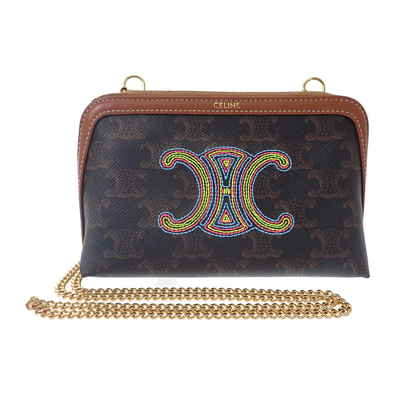 セリーヌ CELINE チェーン付きクラッチ キュイルトリオンフ 小さめ