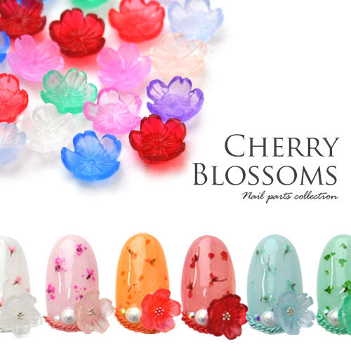 さくら 桜 春 フラワー パーツ 選べる10色 カラフル 樹脂 立体 3D