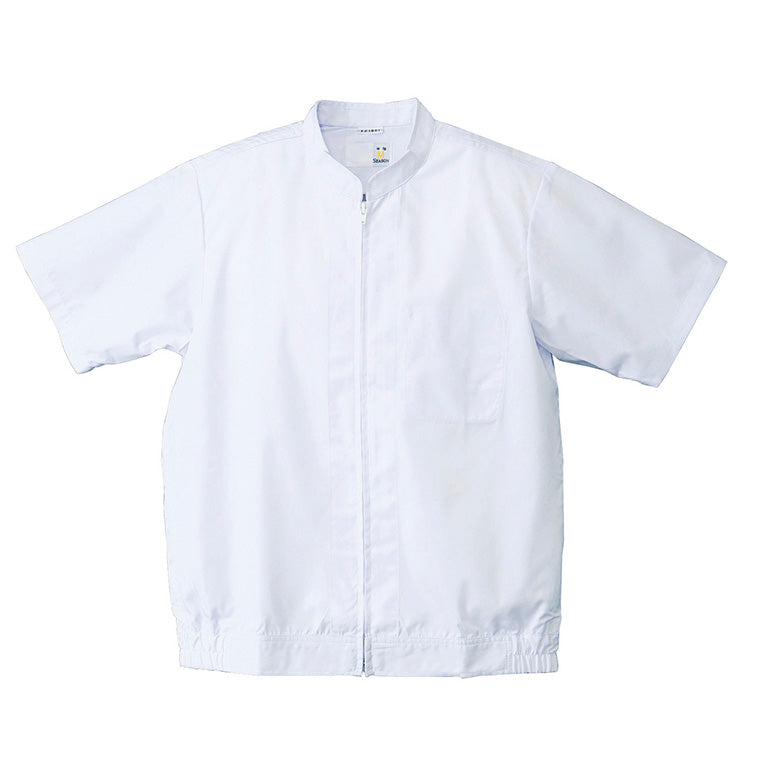 ジャンパー半袖【ホワイト】［男女兼用］［制電］FP1801 食品工場作業