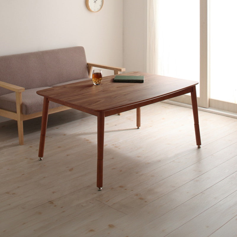 4段階で高さが変えられる 天然木ウォールナット材高さ調整こたつ