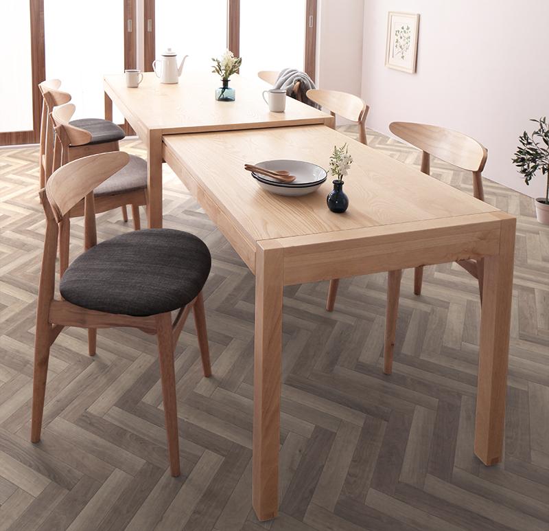 北欧デザイン スライド伸縮テーブル ダイニングセット SORA ソラ