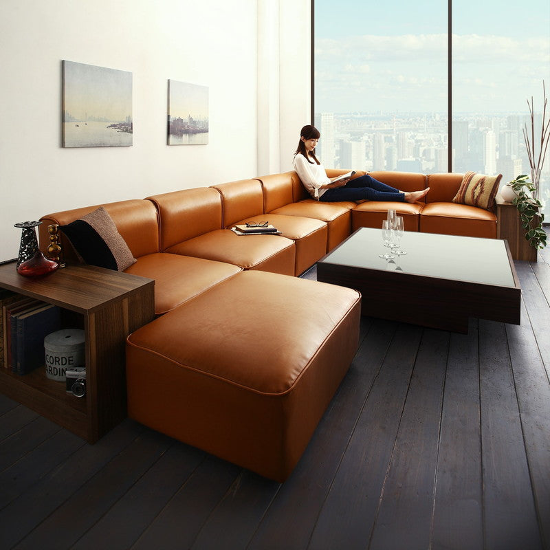 レイアウト自由自在大型L字ヴィンテージデザインコーナーソファ ELCROW