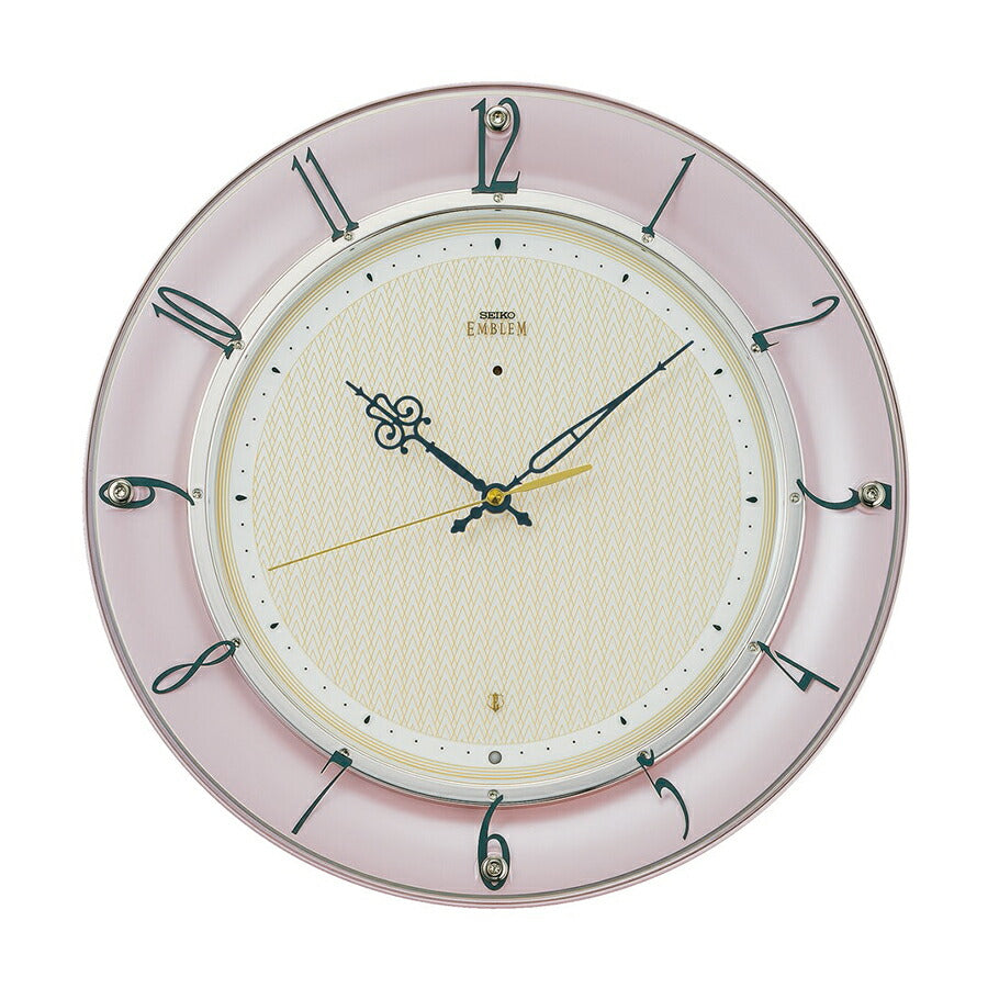 セイコー エムブレム 電波 掛け時計 HS561P クオーツ 電池式 クロック