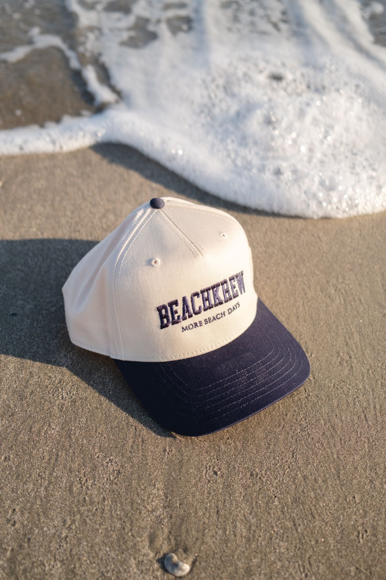 BEACHKREW VARSITY SIGNATURE HAT - NATURAL / NAVY