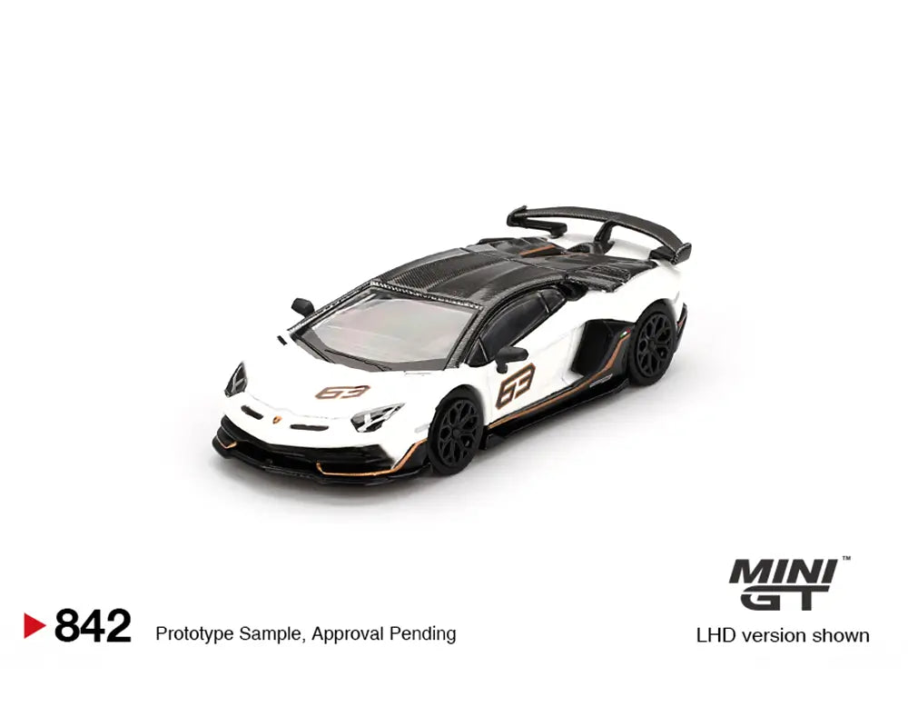 Mini GT 1:64 Lamborghini Aventador SVJ 63 – Bianco Asopo – DiecastTalk
