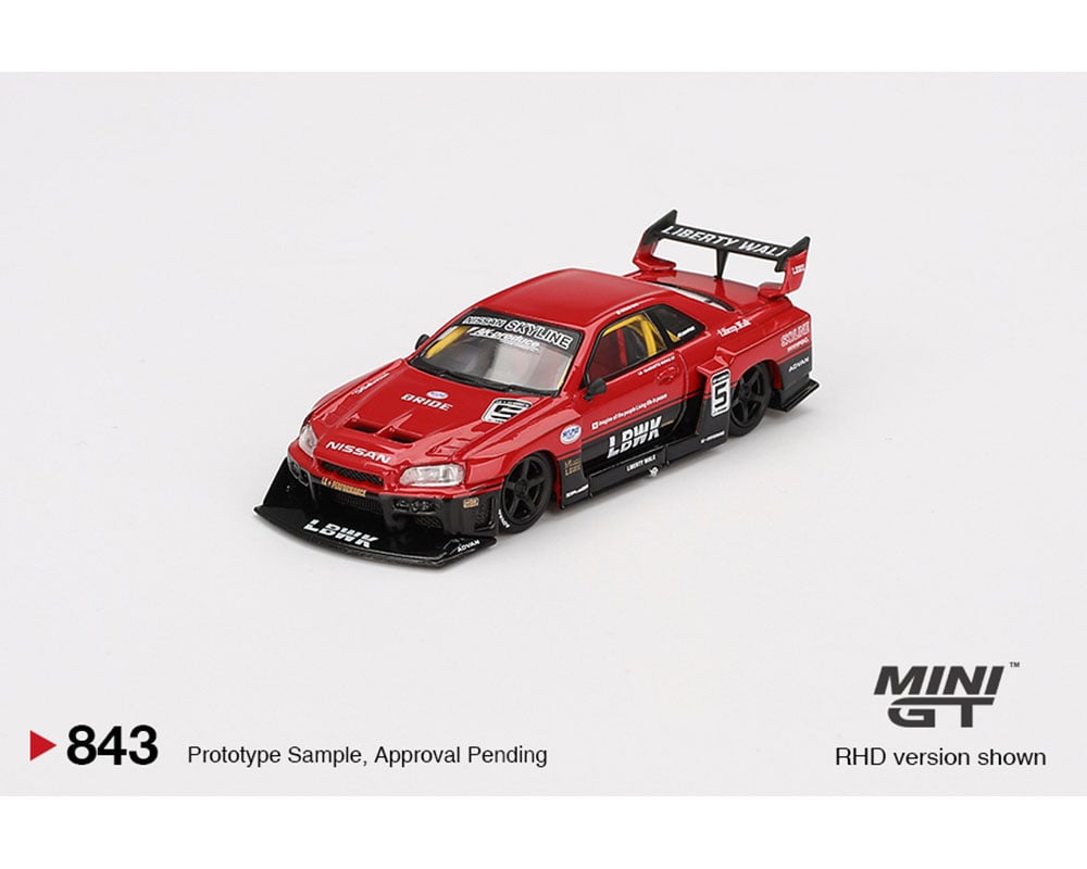 Mini GT 1:64 Nissan LB-ER34 Super Silhouette SKYLINE – Red/Black
