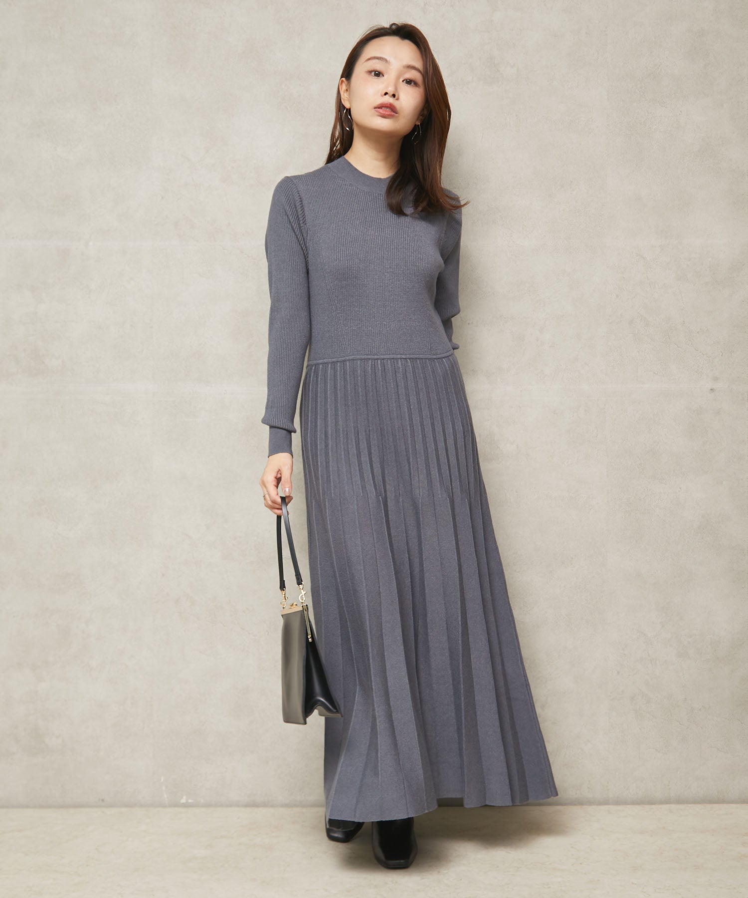 45美品 ACEANDRARE エアリーニット プリーツワンピース フィラ 45美品