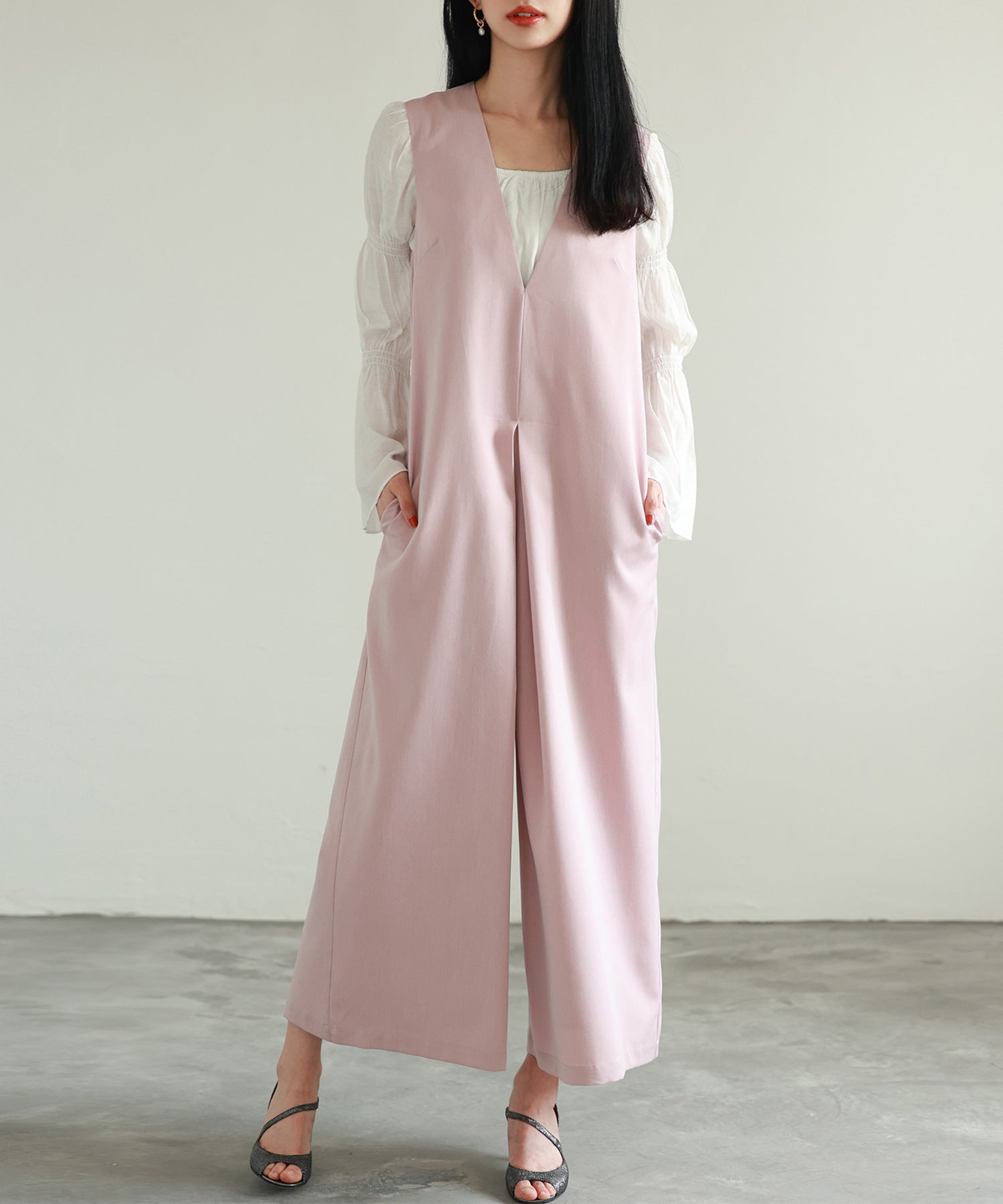 ディープVネックサロペットsdp0018 ピンク – [公式]SAISON DE PAPILLON