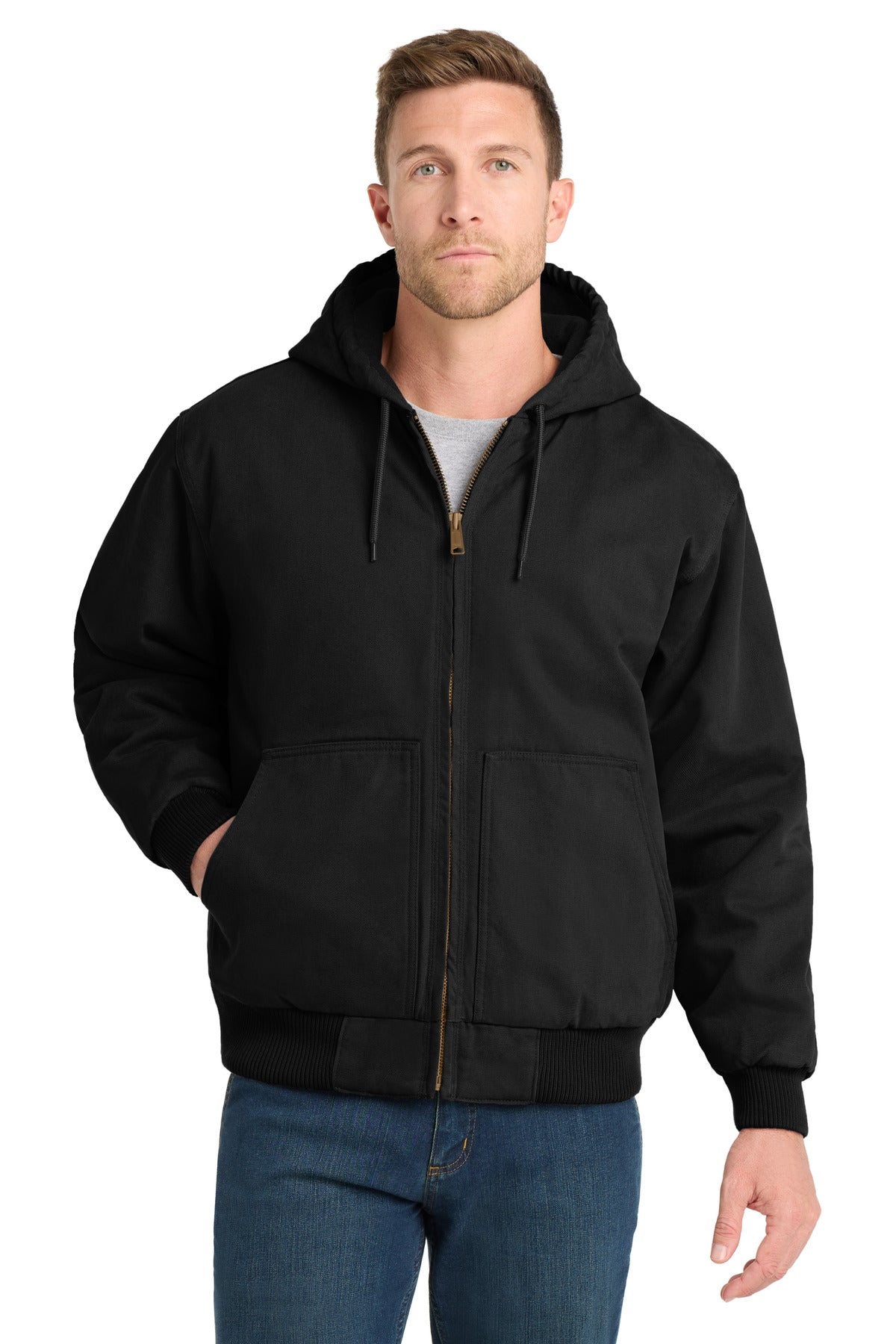 CornerStone® Washed Duck Cloth Insulated Hooded Work Jacket. CSJ41