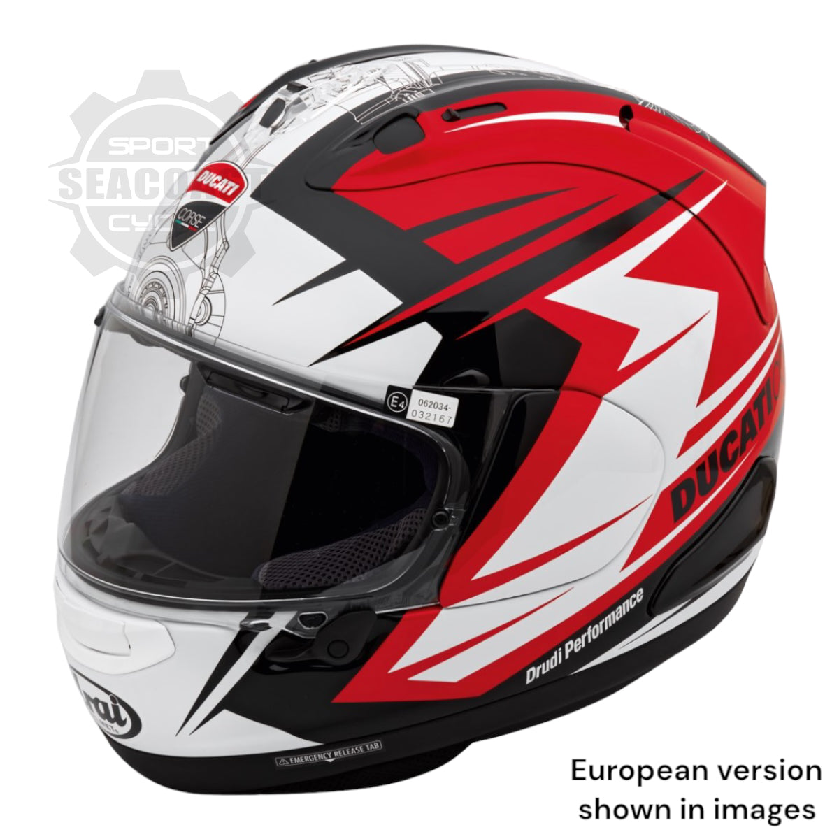 Ducati Corse V7 Corsair-X Helmet by Arai (98108536x) – Seacoast