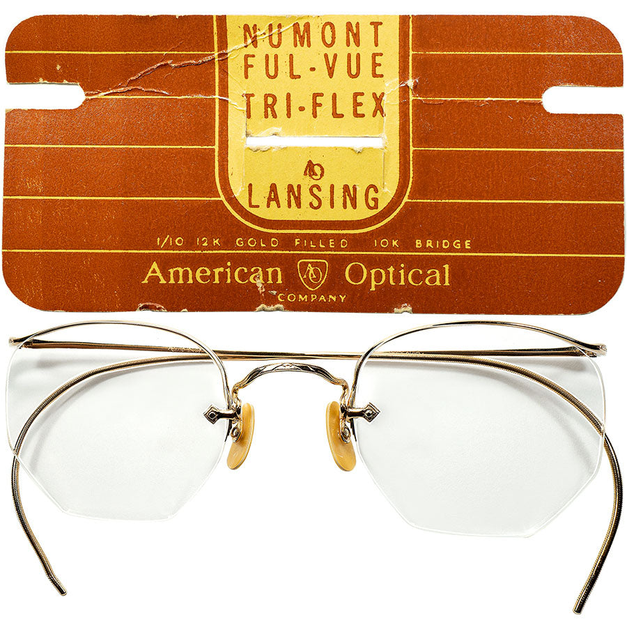 圧巻造形美 1930s-40s 貴重デッドストック USA製 AO AMERICAN OPTICAL