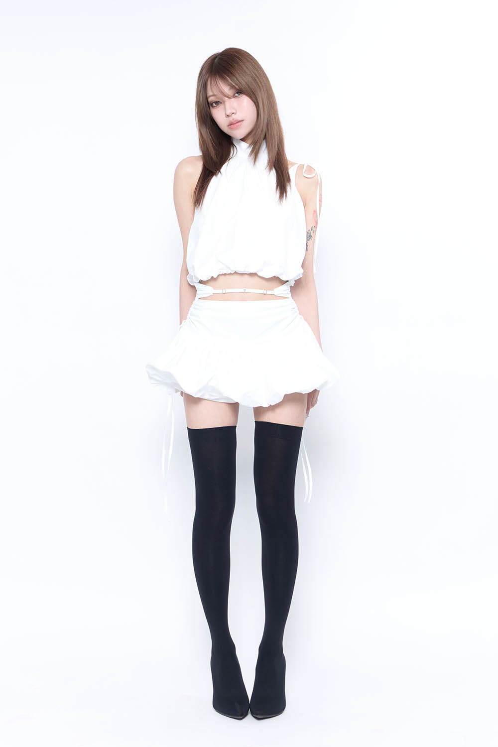 THEREDTHREAD】S strap balloon skirt