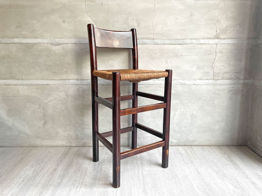 松本民芸家具 #206型 ラッシ カウンターチェア ミズメザクラ 無垢材