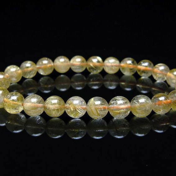 タイチンルチルクォーツ ブレスレット 7mm ルチルクォーツ ブレス 一点