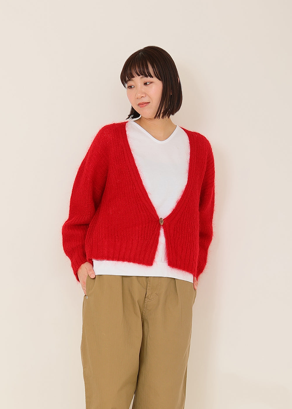 キッドモヘヤ 畦トグルカーデ│to touch