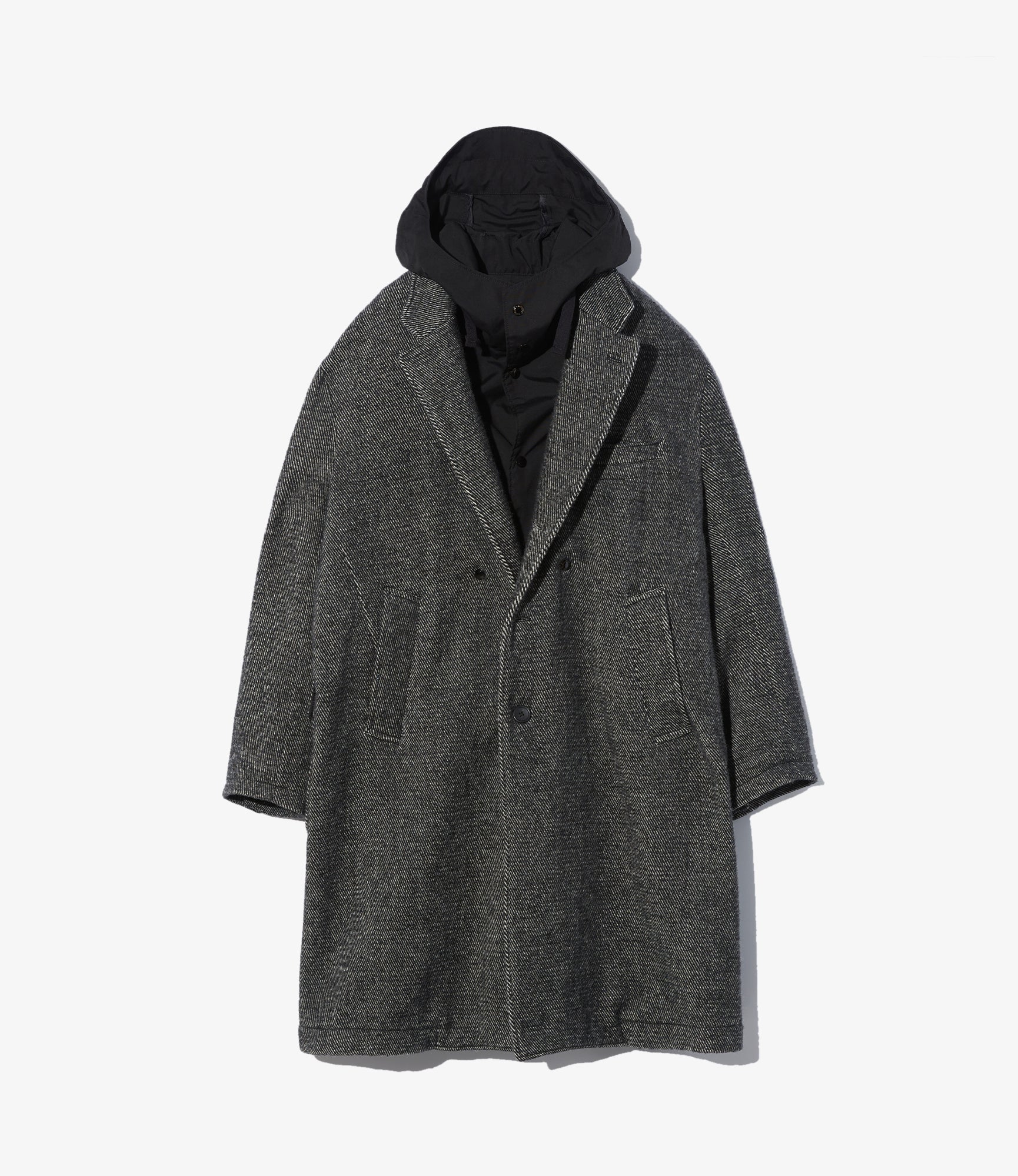 Engineered Garments Chester Coat - Black Wool Shaggy Twill – Totem