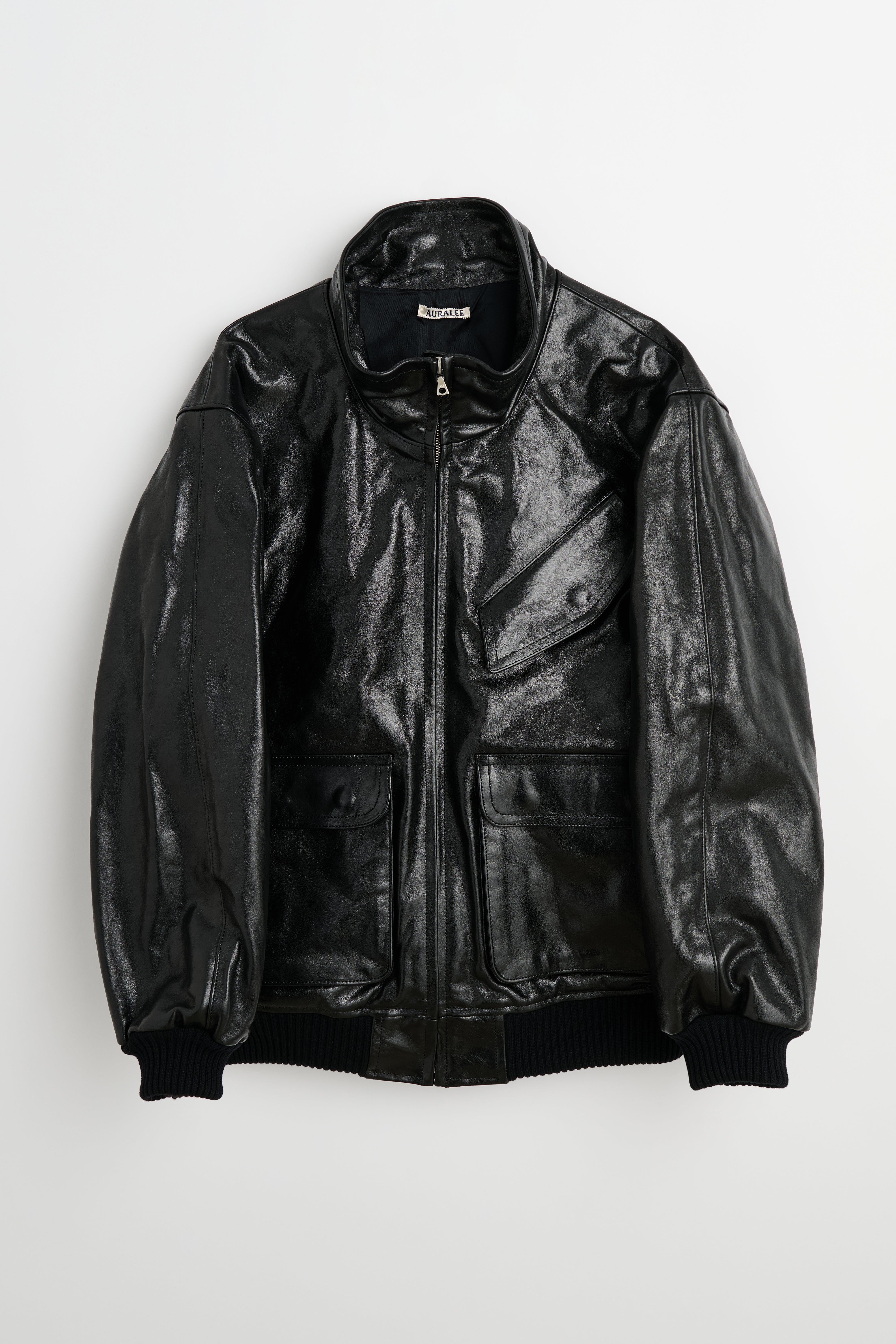 Auralee Lamb Leather Zip Blouson Black – Très Bien