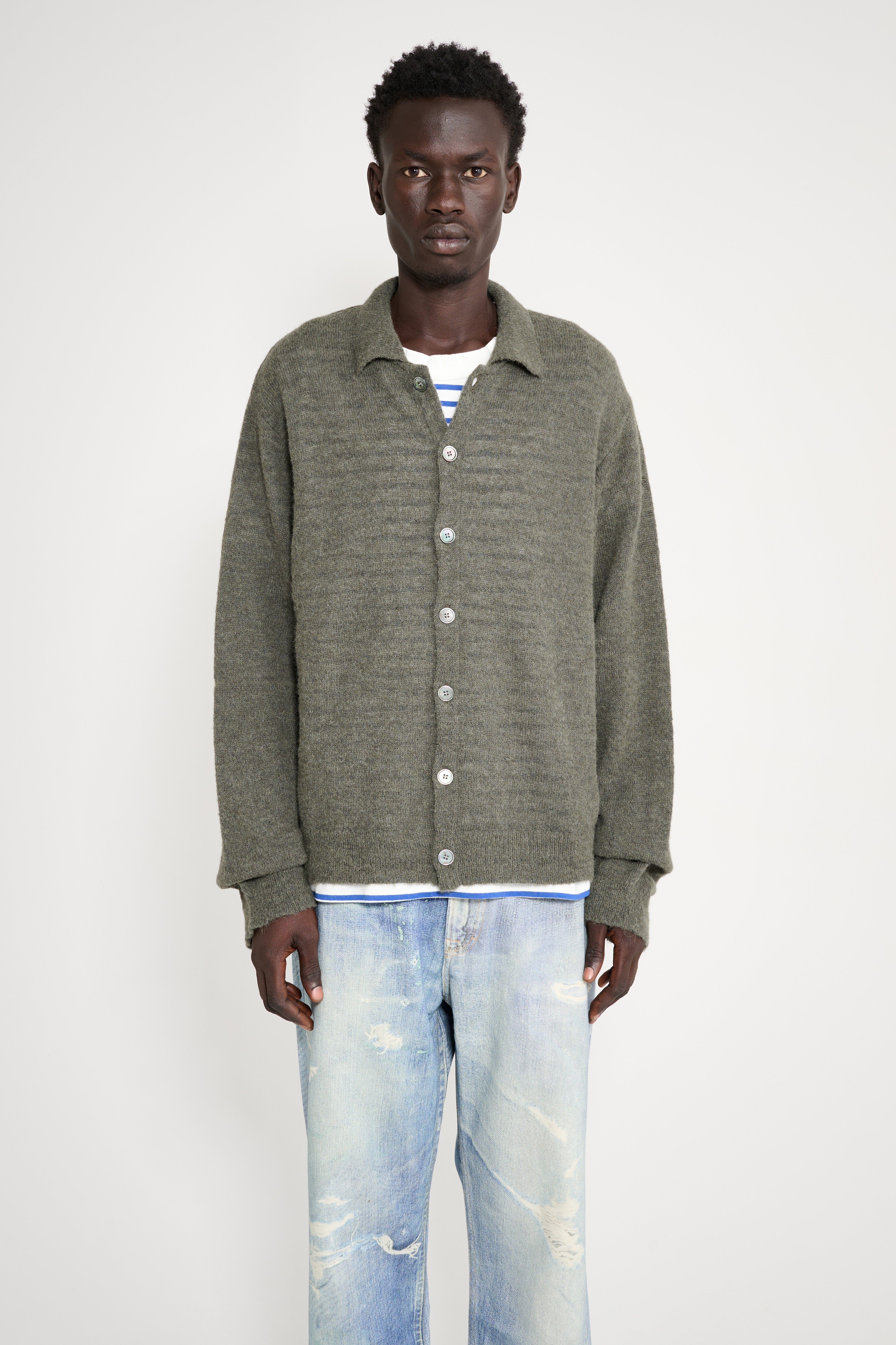 Our Legacy Evening Polo Moss Green Fuzzy Alpaca – Très Bien