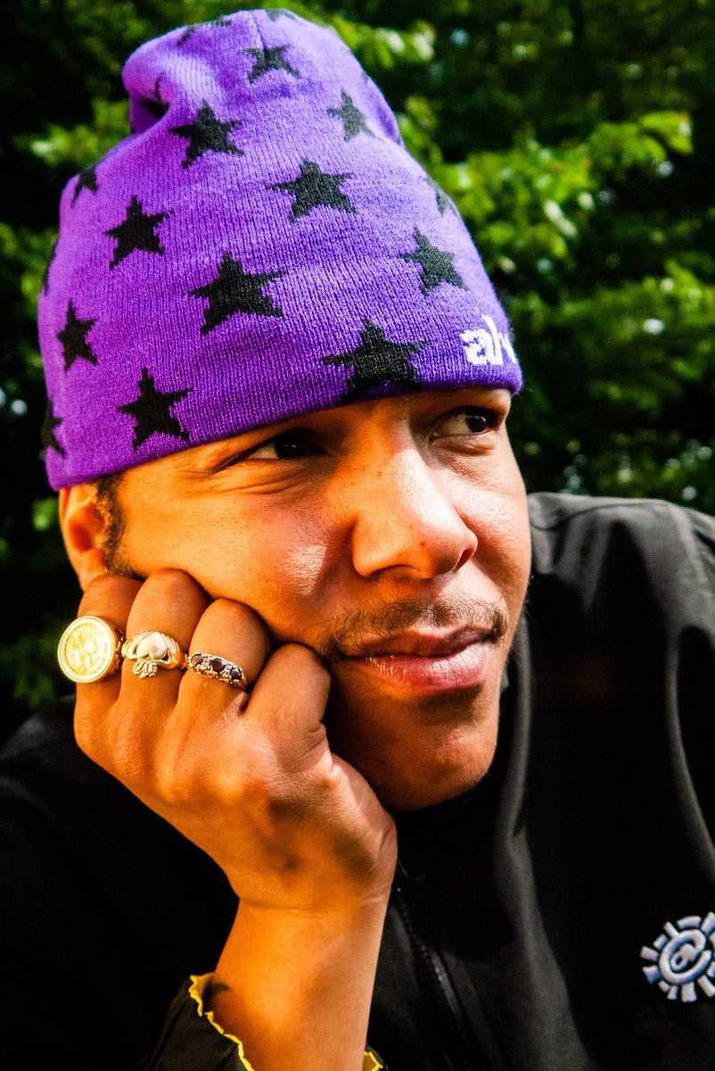 purple star reversible no cuff beanie – always do what you should do