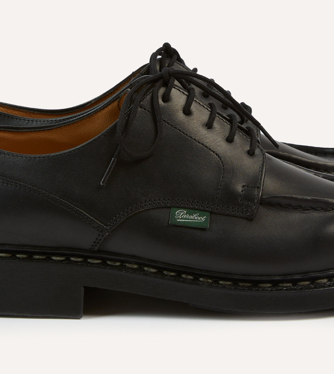Paraboot Chambord Black Leather Derby Shoe – Drakes US