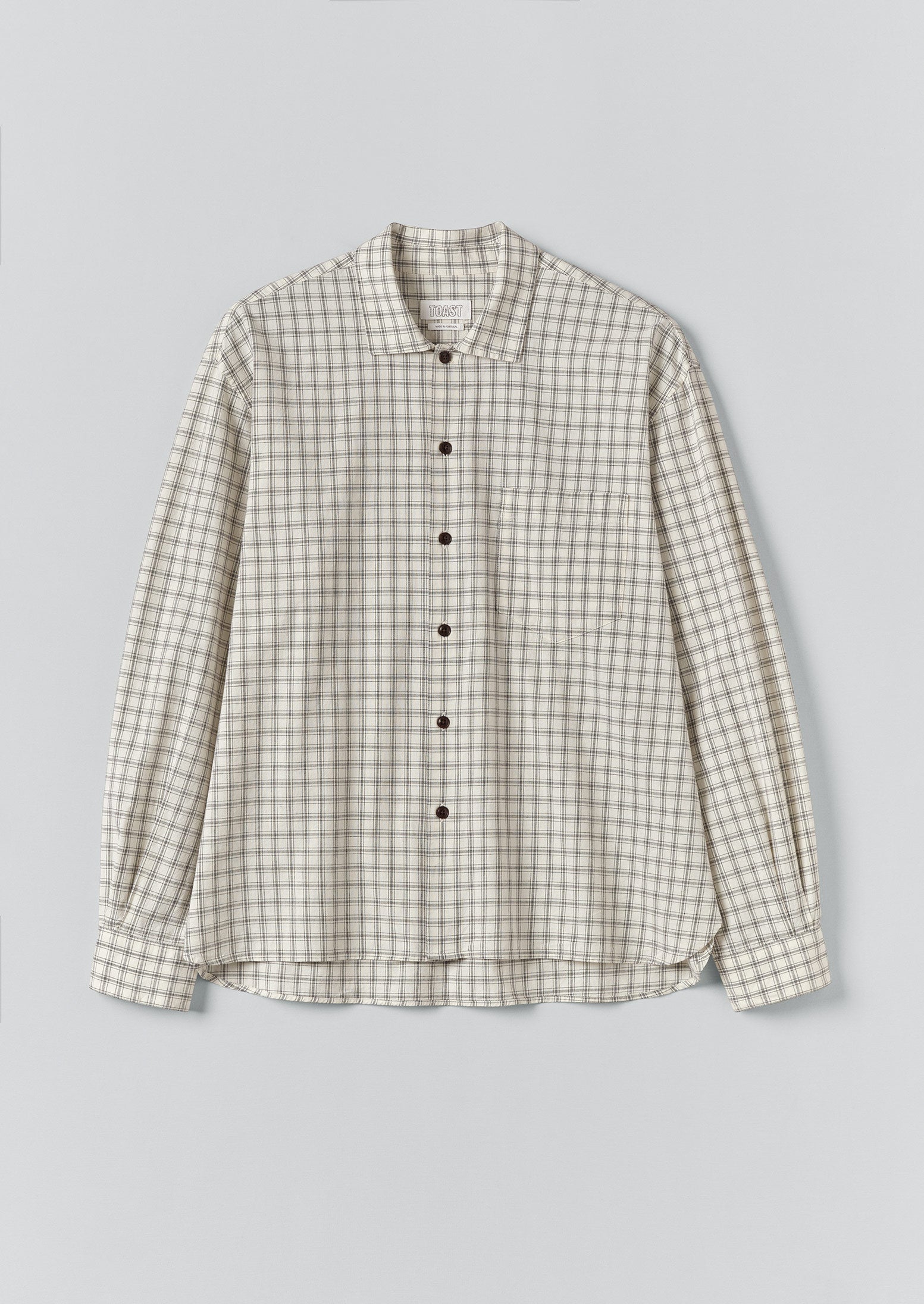 Cotton Window Pane Check Shirt | Ecru/Slate | TOAST