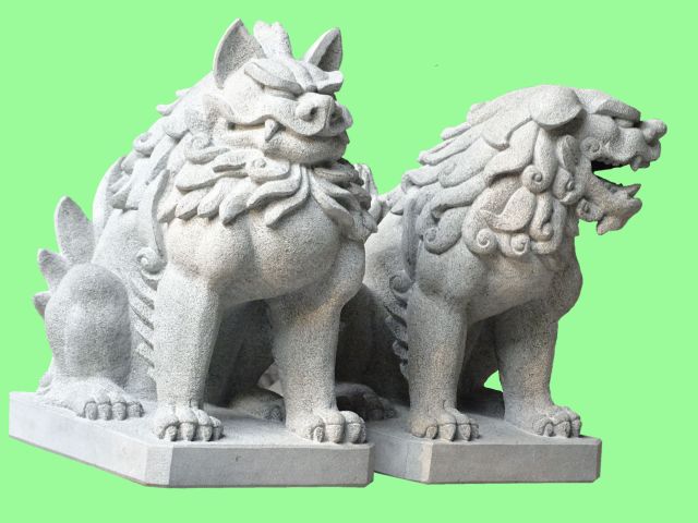 オリジナル狛犬 玄関前門柱