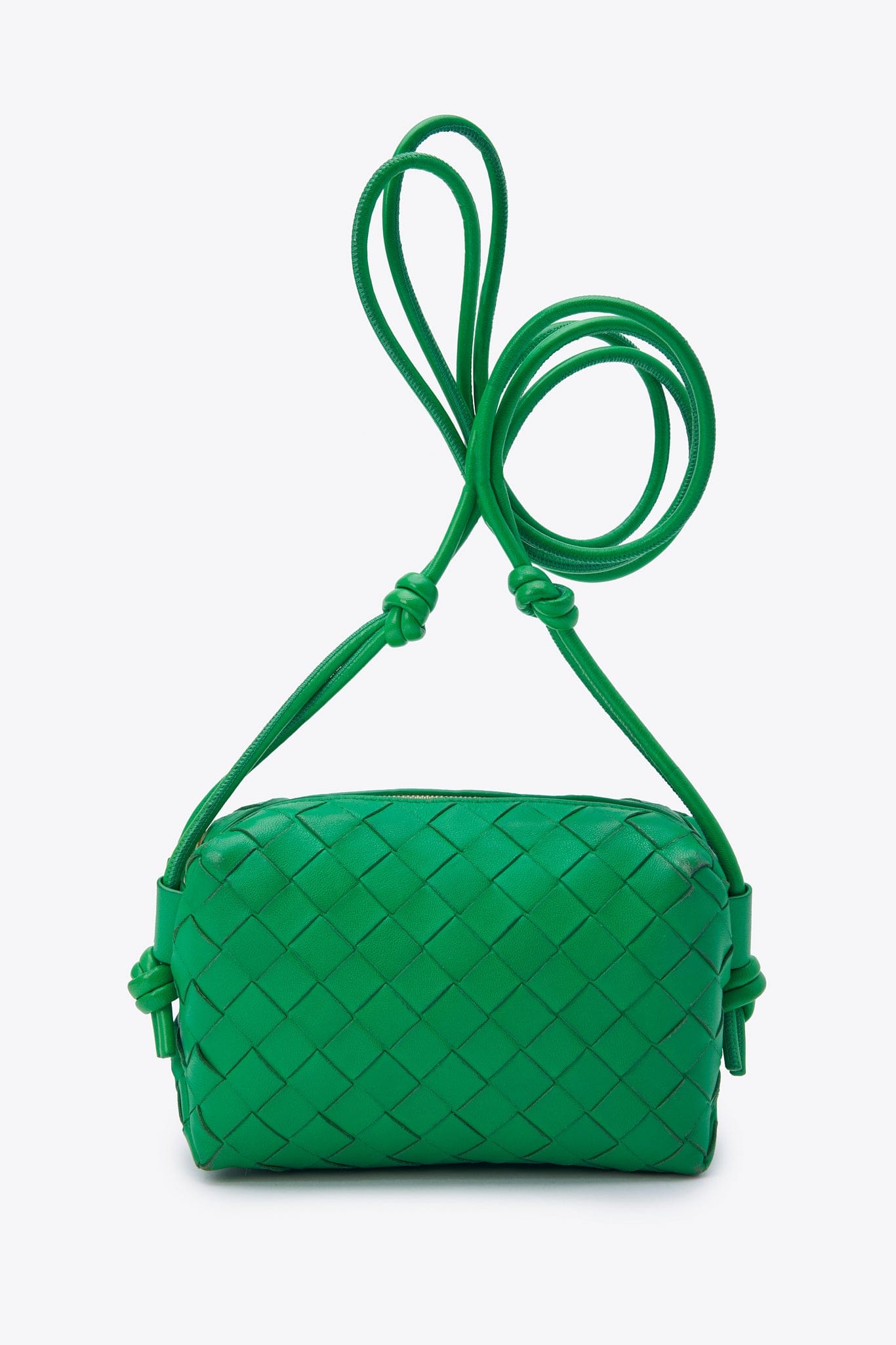 Bottega Veneta Green Loop Intrecciato Leather Crossbody Bag – The