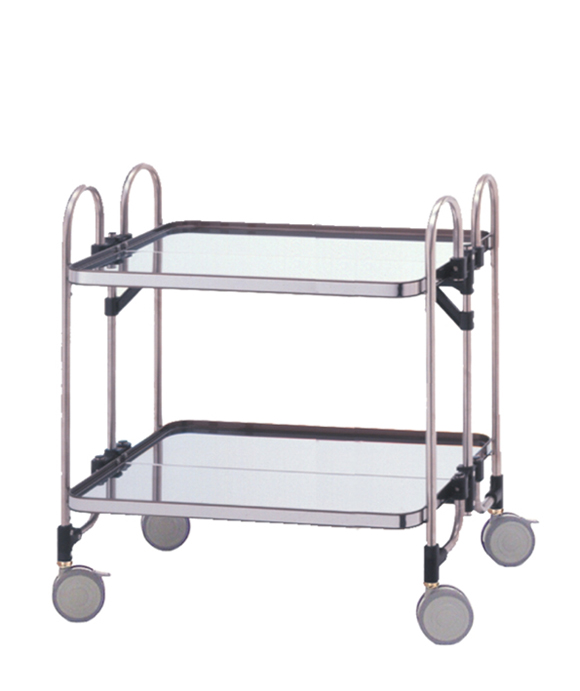 医療 ステンレスワゴン カート 2段 キャスター 昭和レトロ 医療
