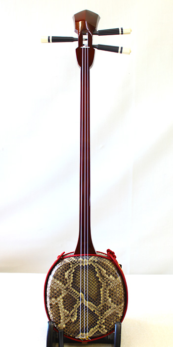 沖縄三線 ゆし木棹 強化張り・蛇皮二重張り 沖縄三線 ゆし木棹 強化