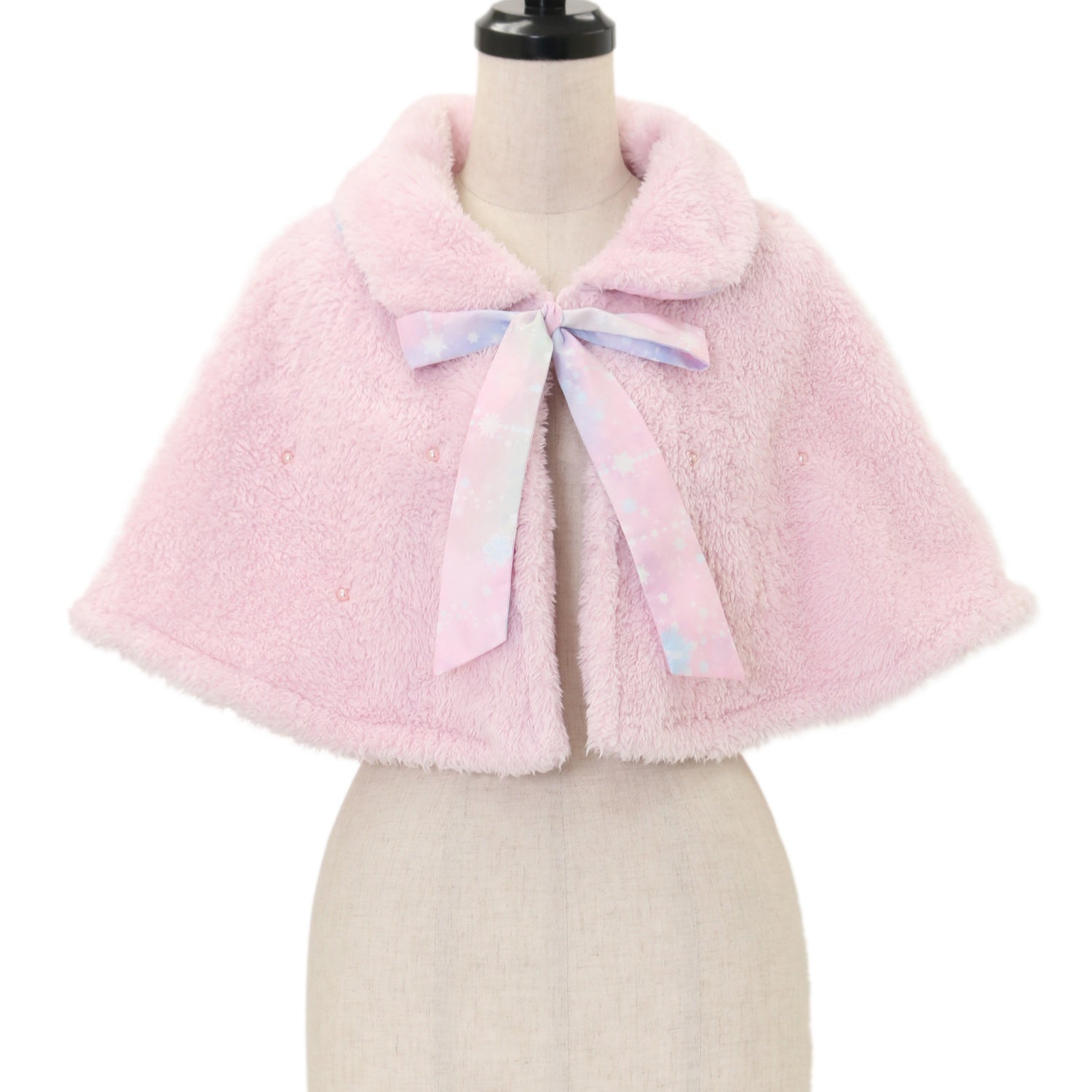 milky ange】ビックフード付きミニマント ミニケープコート milky ange