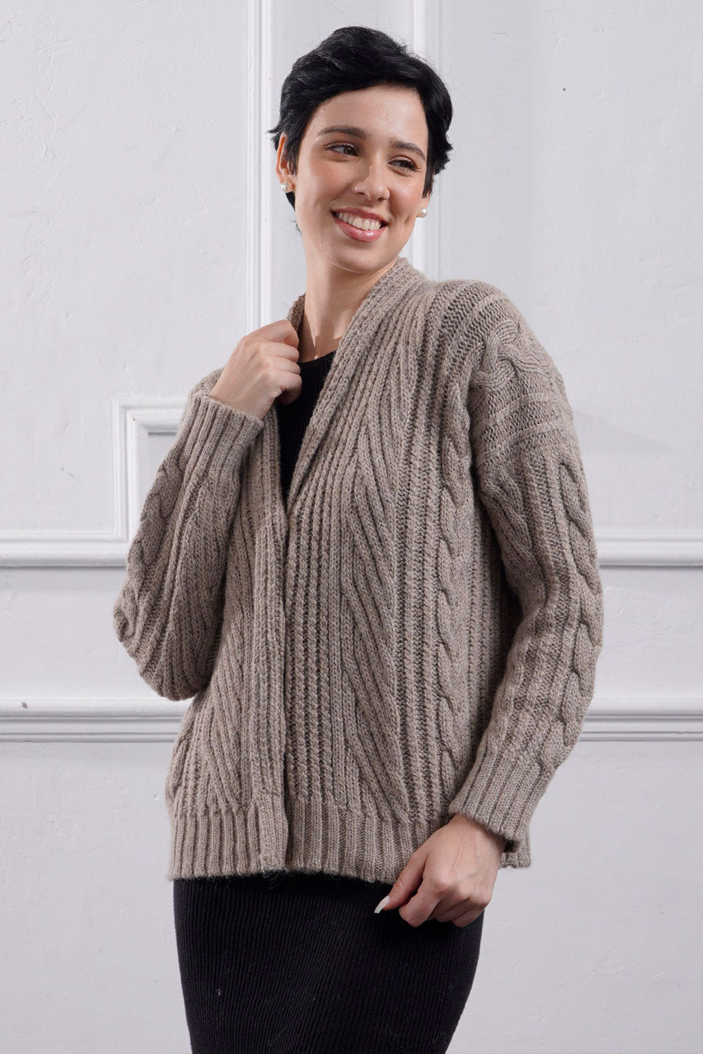 LIDNM ALPACA KNIT SHIRT CARDIGAN Sサイズ LIDNM ALPACA KNIT SHIRT
